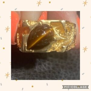 Tiger eye’ Ring size 7 1/2 10k